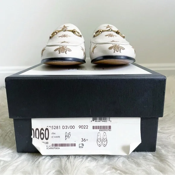 Gucci Bee Star Embroidered Leather Loafer White
Gold size 36.5 NEW - Picture 4 of 9